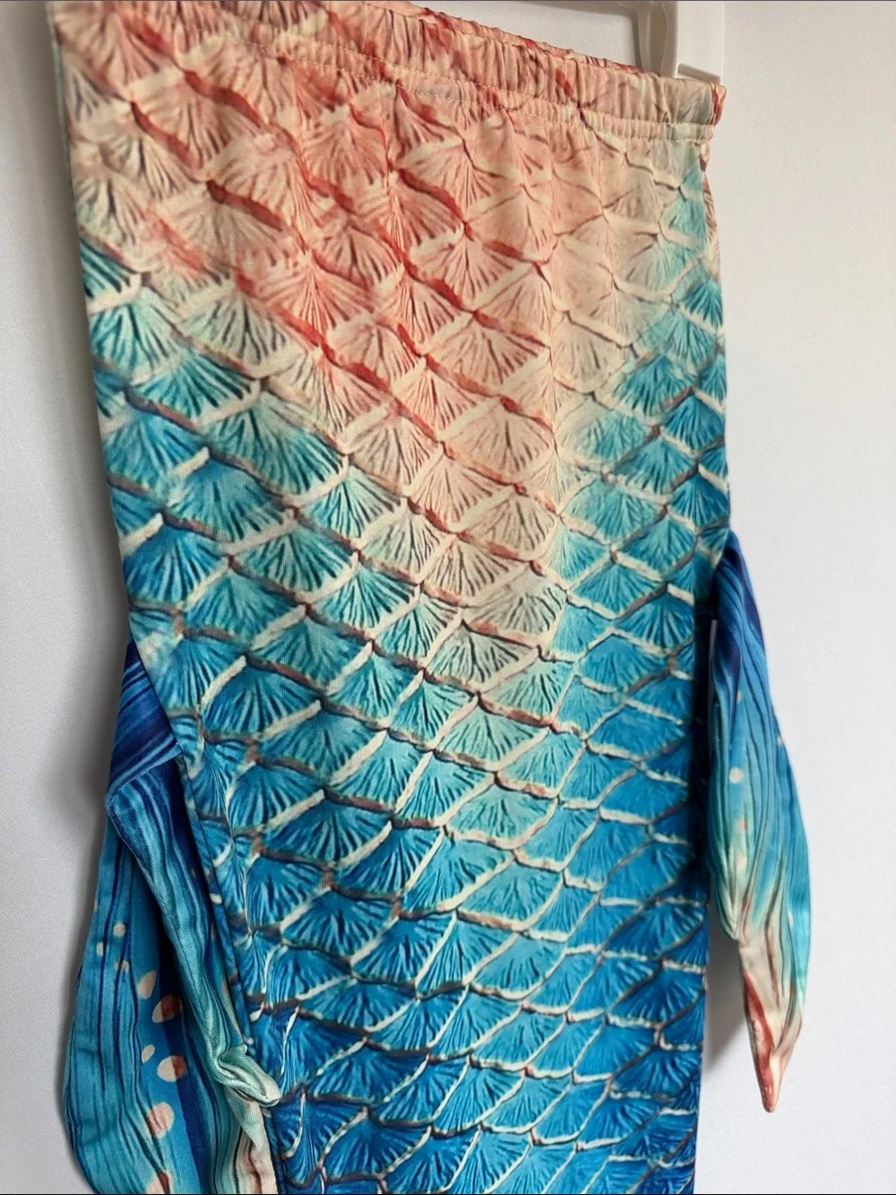 Kids girls 110 3 4 5 Blue Ombre play Mermaid Tail costume with Fins EUC